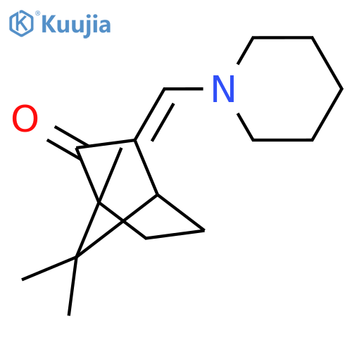 Bicyclo[2.2.1]heptan-2-one,1,7,7-trimethyl-3-(1-piperidinylmethylene)- structure