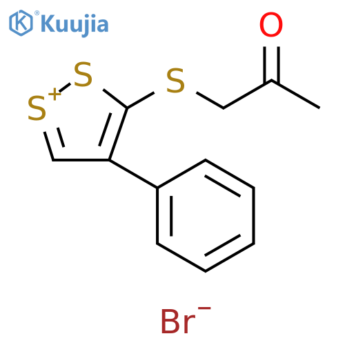 1,2-Dithiol-1-ium, 3-[(2-oxopropyl)thio]-4-phenyl-, bromide structure