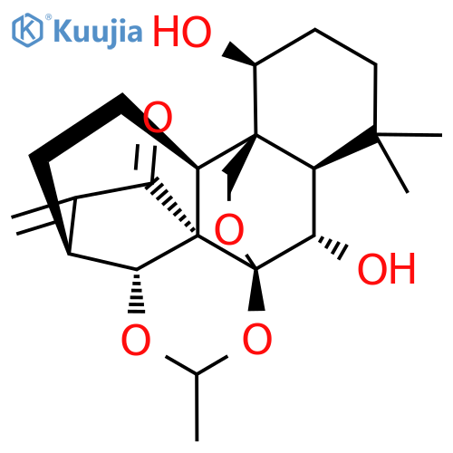 (14R)-7,20-Epoxy-7β,14-[ethylidenebis(oxy)]-1α,6β-dihydroxykaur-16-en-15-one structure