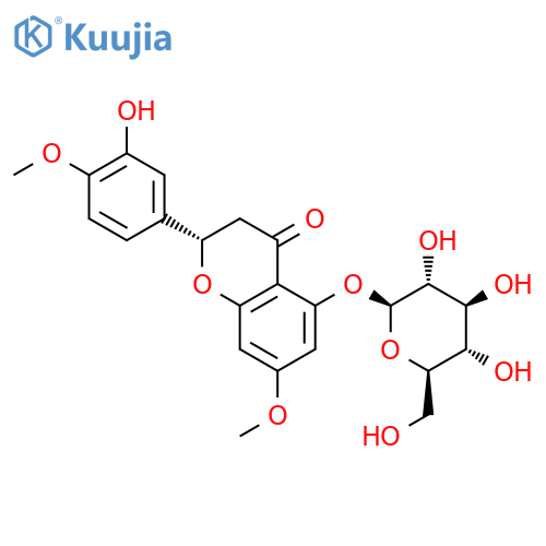 4H-1-Benzopyran-4-one,5-(b-D-glucopyranosyloxy)-2,3-dihydro-2-(3-hydroxy-4-methoxyphenyl)-7-methoxy-,(2S)- structure