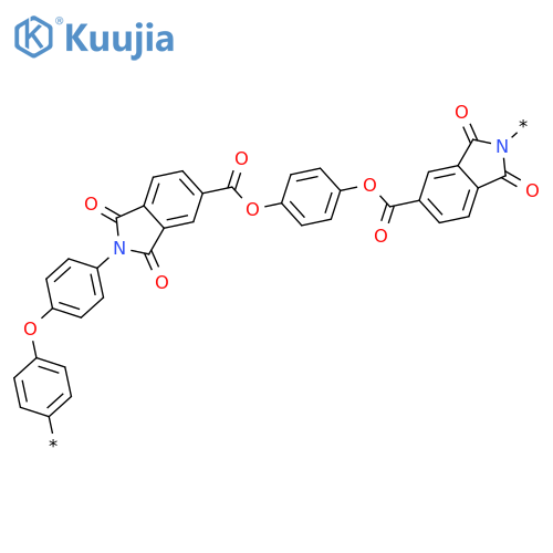 Poly[(1,3-dihydro-1,3-dioxo-2H-isoindole-2,5-diyl)carbonyloxy-1,4-phenyleneoxycarbonyl(1,3-dihydro-1,3-dioxo-2H-isoindole-5,2-diyl)-1,4-phenyleneoxy-1,4-phenylene] structure