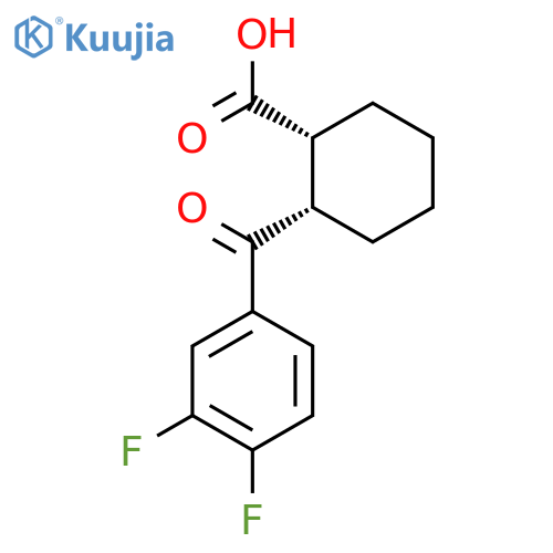 cis-2-(3,4-Difluorobenzoyl)cyclohexane-1-carboxylic acid structure