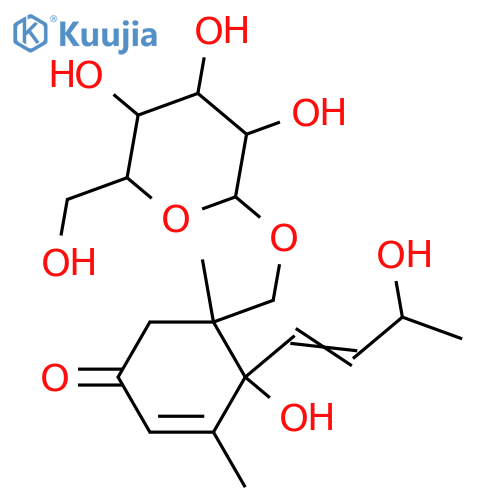 (1R,6R,9R)-6,9,11-Trihydroxy-4,7-megastigmadien-3-one 11-O-glucoside structure