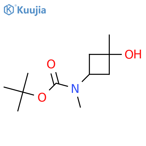 tert-Butyl (3-hydroxy-3-methylcyclobutyl)(methyl)carbamate structure