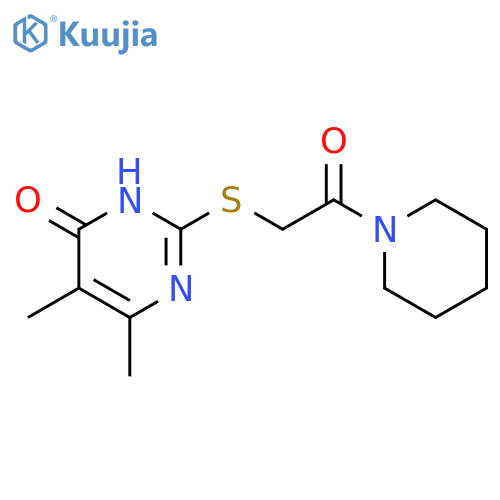 5,6-dimethyl-2-{2-oxo-2-(piperidin-1-yl)ethylsulfanyl}-3,4-dihydropyrimidin-4-one structure