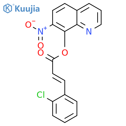 2-Propenoic acid,3-(2-chlorophenyl)-, 7-nitro-8-quinolinyl ester structure