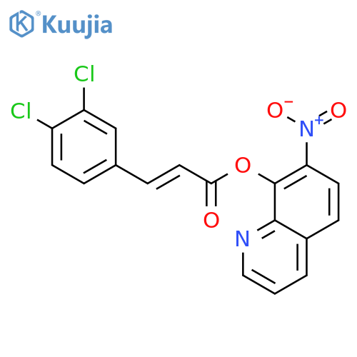 2-Propenoic acid,3-(3,4-dichlorophenyl)-, 7-nitro-8-quinolinyl ester structure