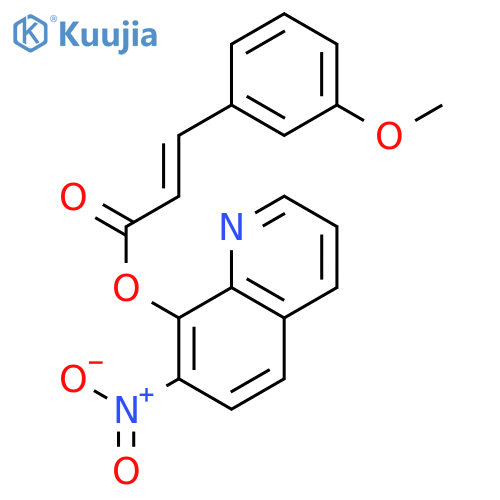 2-Propenoic acid,3-(3-methoxyphenyl)-, 7-nitro-8-quinolinyl ester structure