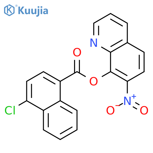 1-Naphthalenecarboxylicacid, 4-chloro-, 7-nitro-8-quinolinyl ester structure