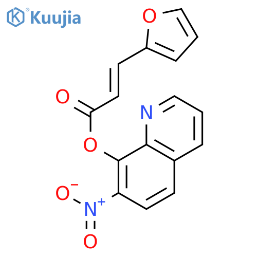 2-Propenoic acid,3-(2-furanyl)-, 7-nitro-8-quinolinyl ester structure