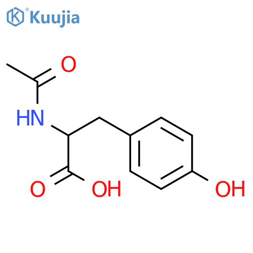 2-acetamido-3-(4-hydroxyphenyl)propanoic acid structure