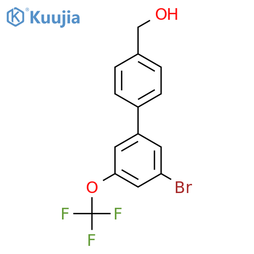 (3'-Bromo-5'-(trifluoromethoxy)-[1,1'-biphenyl]-4-yl)methanol structure