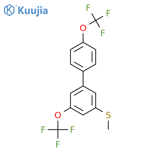 (4',5-Bis(trifluoromethoxy)-[1,1'-biphenyl]-3-yl)(methyl)sulfane structure