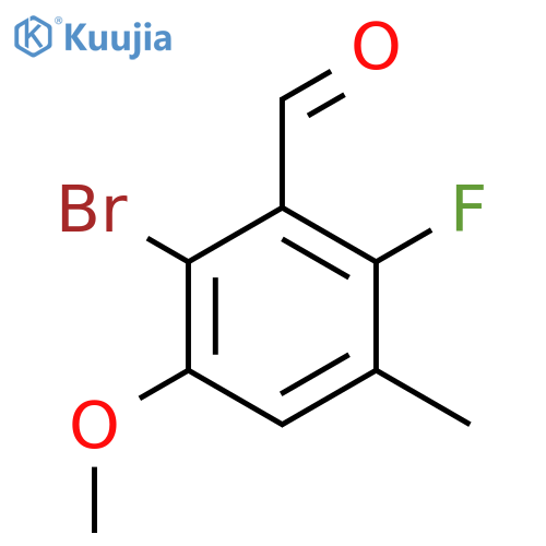 2-Bromo-6-fluoro-3-methoxy-5-methylbenZaldehyde structure