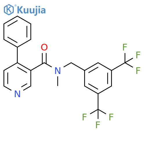 3-Pyridinecarboxamide,N-[[3,5-bis(trifluoromethyl)phenyl]methyl]-N-methyl-4-phenyl- structure