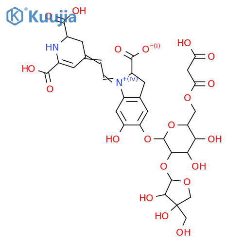 Betanidin; 5-O-[β-D-Apiofuranosyl-(1→2)-6-O-malonyl-β-D-glucopyranoside] structure