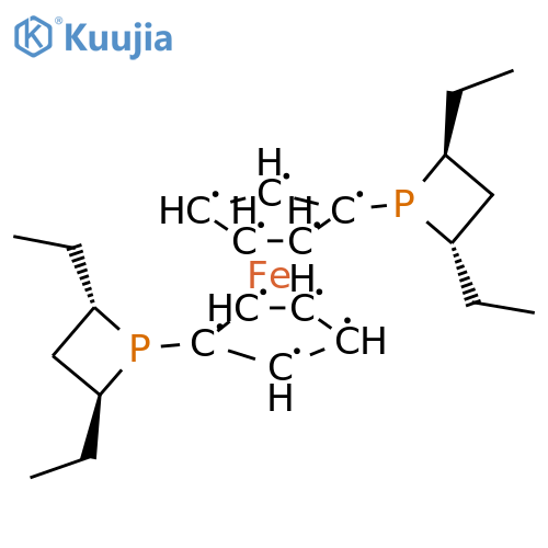 Ferrocene,1,1'-bis[(2S,4S)-2,4-diethyl-1-phosphetanyl]-, stereoisomer structure