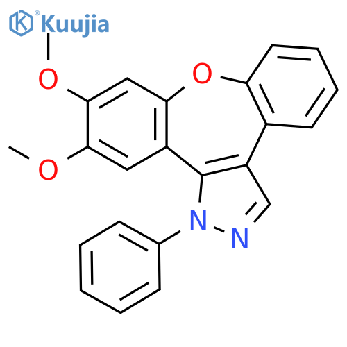 1H-Dibenz[2,3:6,7]oxepino[4,5-c]pyrazole, 10,11-dimethoxy-1-phenyl- structure
