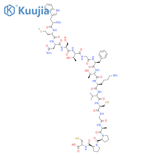 L-Cysteine, L-tryptophyl-L-methionyl-L-asparaginyl-L-seryl-L-threonylglycyl-L-phenylalanyl-L-threonyl-L-lysyl-L-valyl-L-cysteinylglycyl-L-alanyl-L-prolyl-L-prolyl- structure