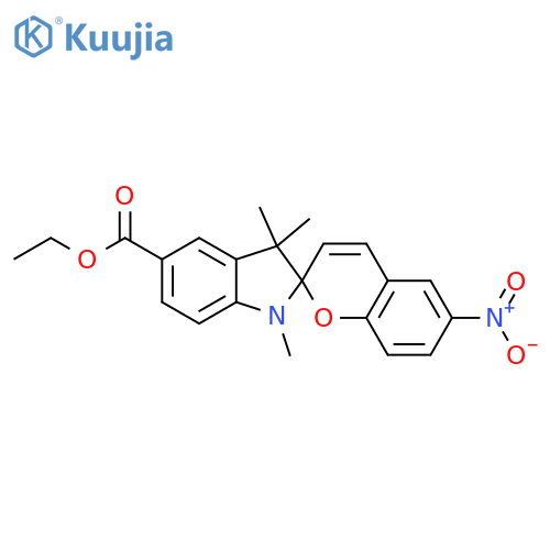 Spiro[2H-1-benzopyran-2,2'-[2H]indole]-5'-carboxylic acid, 1',3'-dihydro-1',3',3'-trimethyl-6-nitro-, ethyl ester structure