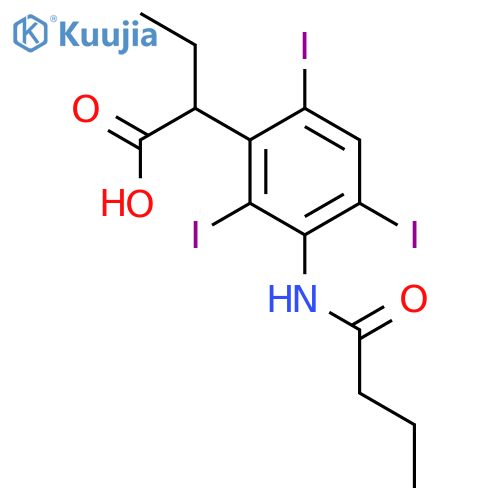 Benzeneacetic acid, a-ethyl-2,4,6-triiodo-3-[(1-oxobutyl)amino]- structure