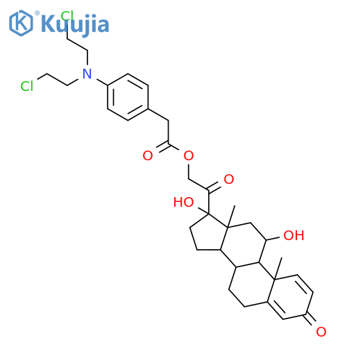 Pregna-1,4-diene-3,20-dione,11b,17,21-trihydroxy-,21-[[p-[bis(2-chloroethyl)amino]phenyl]acetate] (8CI) structure