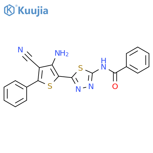 Benzamide,N-[5-(3-amino-4-cyano-5-phenyl-2-thienyl)-1,3,4-thiadiazol-2-yl]- structure