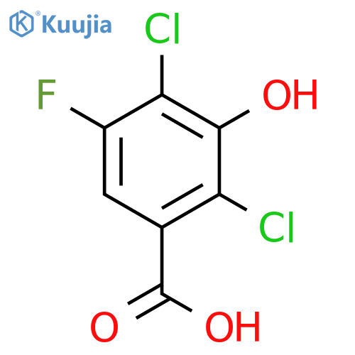 2,4-Dichloro-5-fluoro-3-hydroxybenzoic acid structure