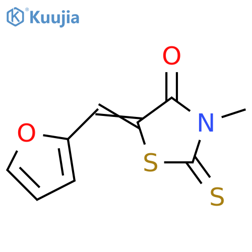 (5E)-5-(furan-2-ylmethylidene)-3-methyl-2-sulfanylidene-1,3-thiazolidin-4-one structure