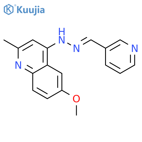 3-Pyridinecarboxaldehyde,2-(6-methoxy-2-methyl-4-quinolinyl)hydrazone structure