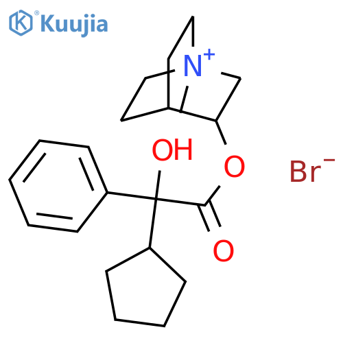 1-Azoniabicyclo[2.2.2]octane,3-[(2-cyclopentyl-2-hydroxy-2-phenylacetyl)oxy]-1-methyl-, bromide (1:1) structure