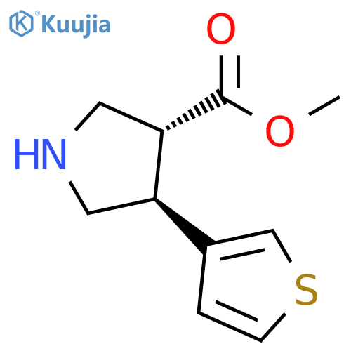 3-Pyrrolidinecarboxylic acid, 4-(3-thienyl)-, methyl ester, (3R,4S)-rel- structure