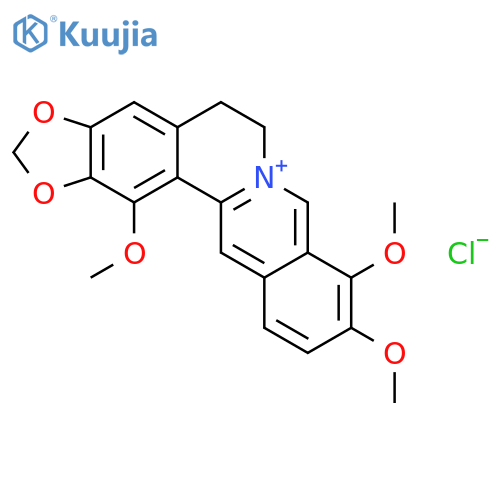 Benzo[g]-1,3-benzodioxolo[5,6-a]quinolizinium,5,6-dihydro-9,10,14-trimethoxy-, chloride (9CI) structure