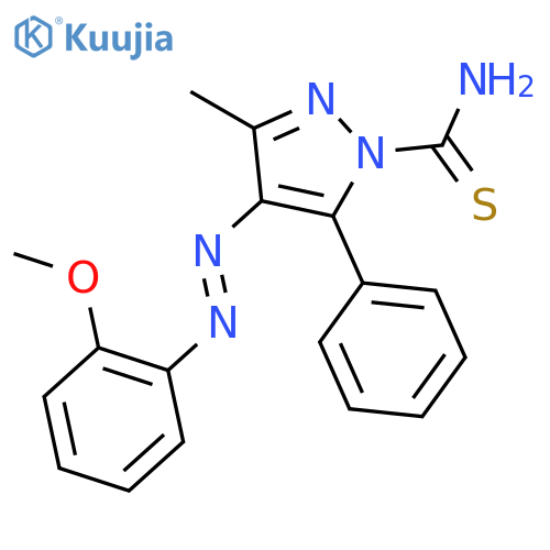 1H-Pyrazole-1-carbothioamide,4-[2-(2-methoxyphenyl)diazenyl]-3-methyl-5-phenyl- structure