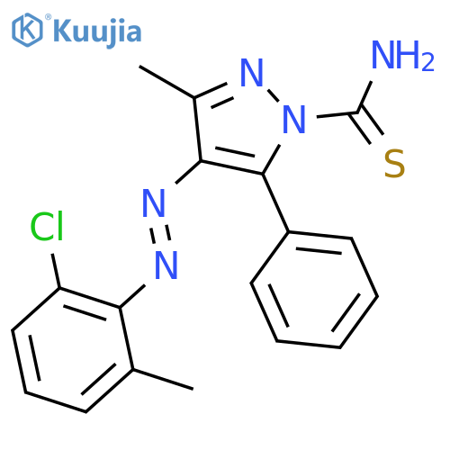 1H-Pyrazole-1-carbothioamide,4-[2-(2-chloro-6-methylphenyl)diazenyl]-3-methyl-5-phenyl- structure