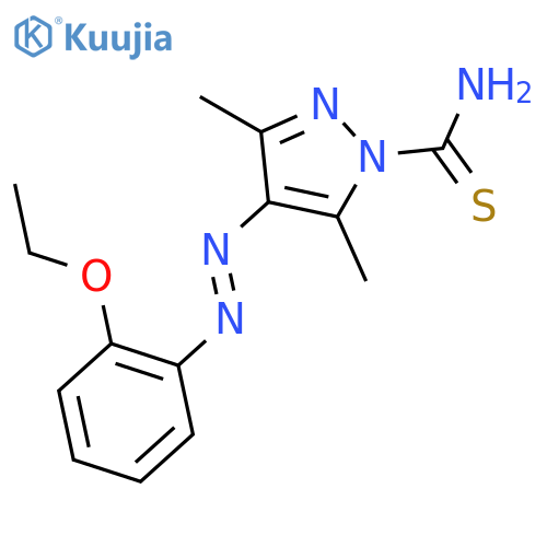 1H-Pyrazole-1-carbothioamide,4-[2-(2-ethoxyphenyl)diazenyl]-3,5-dimethyl- structure