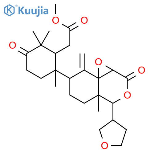 Cyclohexaneacetic acid, 2,2,6-trimethyl-6-[octahydro-4a-methyl-8-methylene-2-oxo-4-(tetrahydro-3-furanyl)oxireno[d][2]benzopyran-7-yl]-3-oxo-, methyl ester (9CI) structure