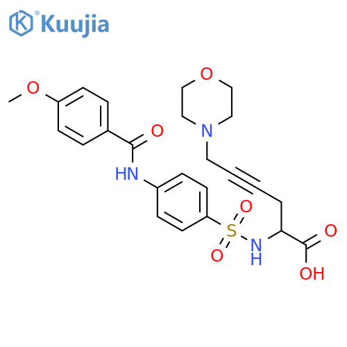 4-Hexynoic acid,2-[[[4-[(4-methoxybenzoyl)amino]phenyl]sulfonyl]amino]-6-(4-morpholinyl)- structure