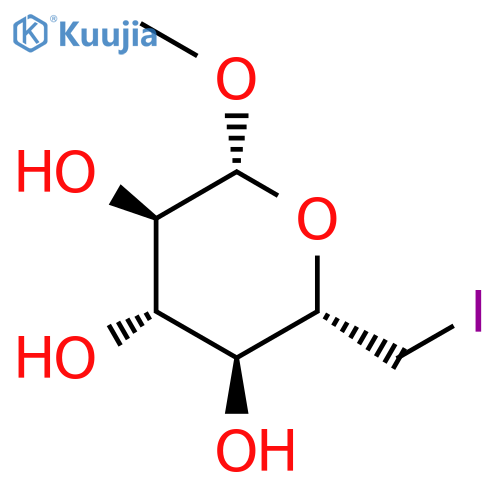 Methyl 6-deoxy-6-iodo-β-D-glucopyranoside structure