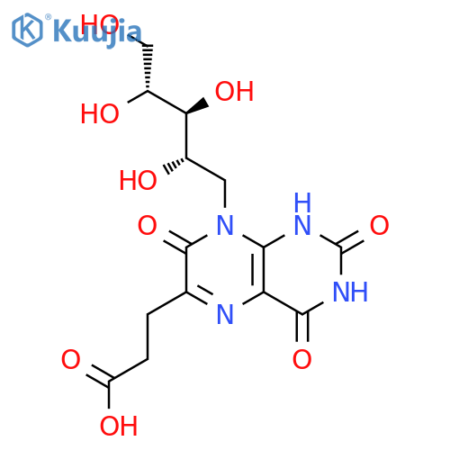 D-Ribitol,1-[6-(2-carboxyethyl)-1,3,4,7-tetrahydro-2,4,7-trioxo-8(2H)-pteridinyl]-1-deoxy- structure