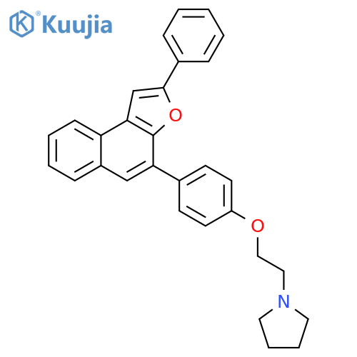 Pyrrolidine,1-[2-[4-(2-phenylnaphtho[2,1-b]furan-4-yl)phenoxy]ethyl]- structure