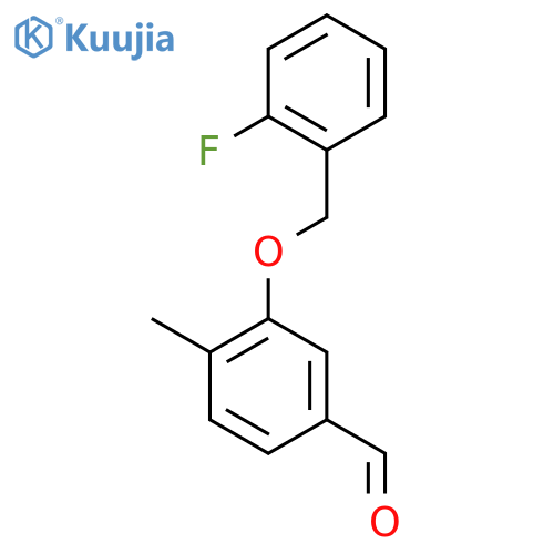 3-((2-FluorobenZyl)oxy)-4-methylbenZaldehyde structure