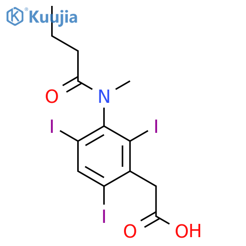 Benzeneacetic acid,2,4,6-triiodo-3-[methyl(1-oxobutyl)amino]- structure
