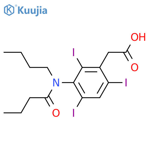 Benzeneacetic acid,3-[butyl(1-oxobutyl)amino]-2,4,6-triiodo- structure