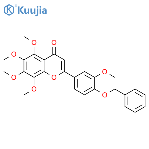 4H-1-Benzopyran-4-one, 5,6,7,8-tetramethoxy-2-[3-methoxy-4-(phenylmethoxy)phenyl]- structure