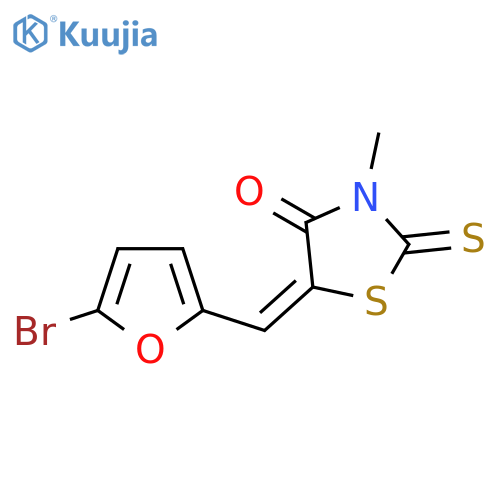 (5Z)-5-(5-Bromo-2-furyl)methylene-3-methyl-2-thioxo-1,3-thiazolidin-4-one structure
