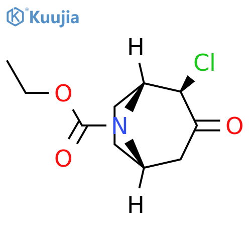 8-Azabicyclo[3.2.1]octane-8-carboxylic acid, 2-chloro-3-oxo-, ethyl ester, (1R,2R,5S)-rel- structure