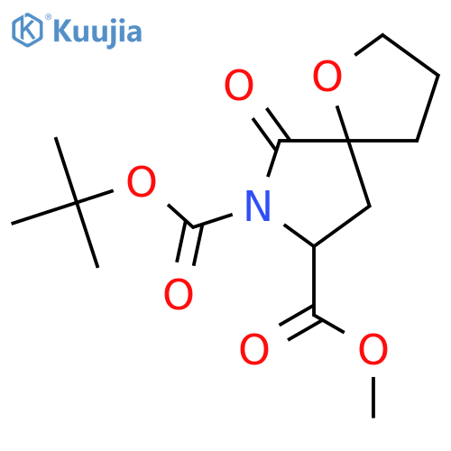 1-Oxa-7-azaspiro[4.4]nonane-7,8-dicarboxylic acid, 6-oxo-, 7-(1,1-diMethylethyl) 8-Methyl ester, (5S,8S)- structure