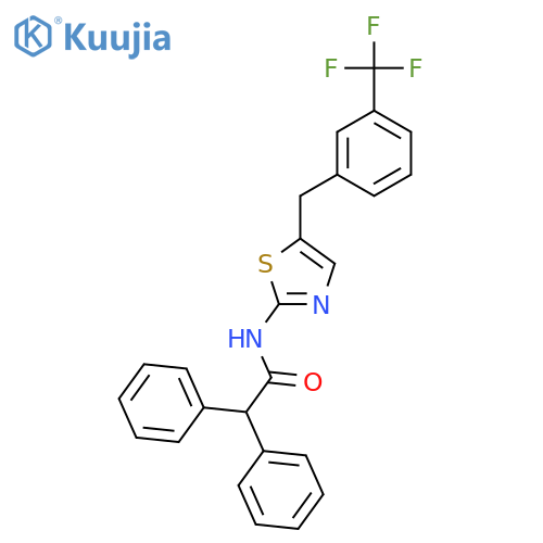 2,2-diphenyl-N-(5-{3-(trifluoromethyl)phenylmethyl}-1,3-thiazol-2-yl)acetamide structure