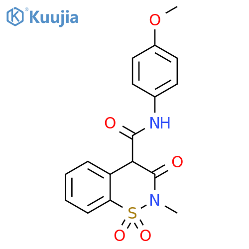 N-(4-methoxyphenyl)-2-methyl-1,1,3-trioxo-4H-1$l^{6},2-benzothiazine-4-carboxamide structure